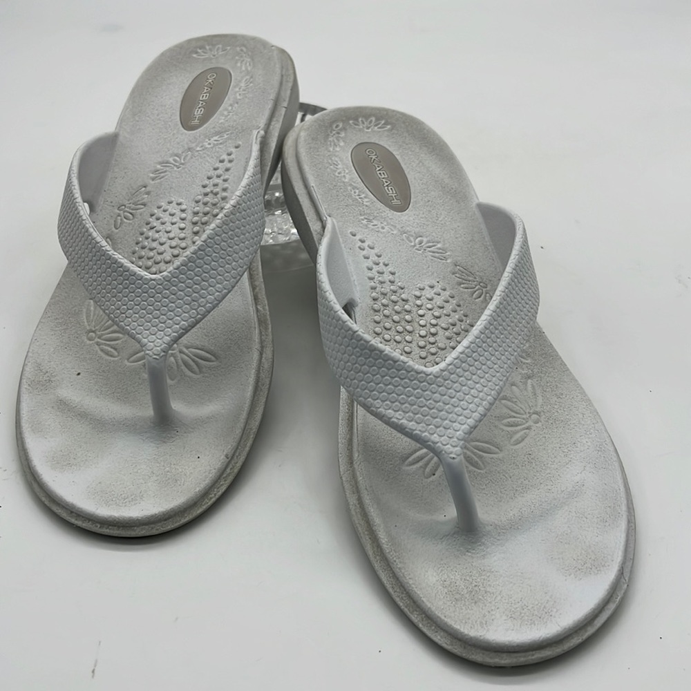 Okabashi White Flip Flop size M